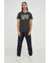 G-Star Raw Памучна тениска в сиво с принт - Pepit.bg