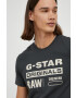 G-Star Raw Памучна тениска в сиво с принт - Pepit.bg