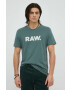 G-Star Raw Памучна тениска в зелено с принт - Pepit.bg