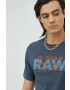 G-Star Raw Памучна тениска в сиво с принт - Pepit.bg