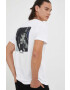 G-Star Raw Памучна тениска в бяло с принт - Pepit.bg