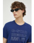 G-Star Raw Памучна тениска в тъмносиньо с принт - Pepit.bg