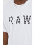 G-Star Raw Памучна тениска в бяло с принт - Pepit.bg