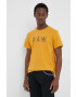 G-Star Raw Памучна тениска в жълто с принт - Pepit.bg