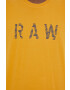 G-Star Raw Памучна тениска в жълто с принт - Pepit.bg