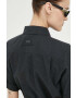 G-Star Raw Рокля с лен в сиво къс модел разкроен модел - Pepit.bg