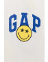 Gap Детска блуза с дълги ръкави X Smiley в бяло с принт - Pepit.bg