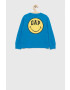 Gap Детска блуза с дълги ръкави X Smiley в синьо с принт - Pepit.bg