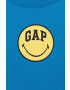 Gap Детска блуза с дълги ръкави X Smiley в синьо с принт - Pepit.bg