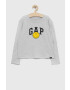 Gap Детска блуза с дълги ръкави x smiley world в сиво - Pepit.bg