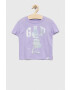 Gap Детска памучна тениска x Disney в лилаво - Pepit.bg
