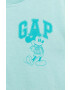 Gap Детска памучна тениска x Disney в тюркоазено - Pepit.bg