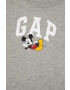 Gap Детска памучна тениска X Disney в сиво с принт - Pepit.bg