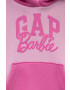 Gap Детски суичър x Barbie в лилаво с качулка с десен - Pepit.bg