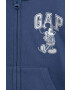 Gap Детски суичър x Disney в синьо с качулка с принт - Pepit.bg