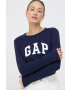 Gap Памучна блуза с дълги ръкави (2-pack) в тъмносиньо - Pepit.bg