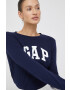 Gap Памучна блуза с дълги ръкави (2-pack) в тъмносиньо - Pepit.bg