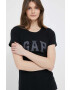 Gap Памучна тениска в черно - Pepit.bg