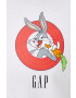 Gap Памучна тениска в бяло с принт - Pepit.bg