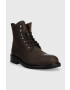 Guess Кожени боти Arco Lace Up мъжки в кафяво - Pepit.bg