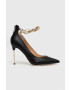 Guess Кожени обувки с висок ток Shadee в черно - Pepit.bg
