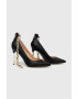 Guess Кожени обувки с висок ток Shadee в черно - Pepit.bg