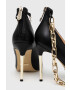 Guess Кожени обувки с висок ток Shadee в черно - Pepit.bg