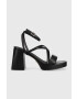 Guess Кожени сандали TILINE в черно FL6TLI LEA03 - Pepit.bg
