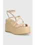 Guess Кожени сандали ZALLA в бежово FL6ZLL LEA04 - Pepit.bg