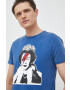Guess Памучна тениска x Brandalised в синьо с десен - Pepit.bg