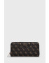 Guess Портфейл дамски в кафяво - Pepit.bg