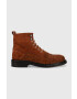 Guess Велурени обувки Arco Lace Up в кафяво - Pepit.bg