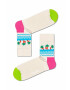 Happy Socks Чорапи Palm Beach 1/2 Crew в бяло - Pepit.bg