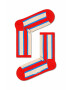 Happy Socks Чорапи Red Vertical Stripe в червено - Pepit.bg