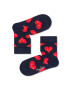 Happy Socks Детски чорапи Smiley Heart в черно - Pepit.bg