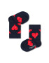 Happy Socks Детски чорапи Smiley Heart в черно - Pepit.bg