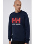 Helly Hansen Памучен суичър в тъмносиньо с изчистен дизайн - Pepit.bg