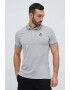 Helly Hansen Памучна тениска с яка в сиво меланж на - Pepit.bg