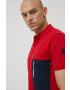 Helly Hansen Памучна тениска с яка в червено с принт - Pepit.bg