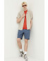Hollister Co. Къс панталон с лен в тъмносиньо - Pepit.bg