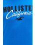 Hollister Co. Памучна тениска в синьо с апликация - Pepit.bg