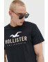 Hollister Co. Памучна тениска в черно с апликация - Pepit.bg