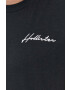 Hollister Co. Памучна тениска в черно с десен - Pepit.bg