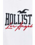 Hollister Co. Памучна тениска в бяло с апликация - Pepit.bg