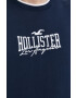 Hollister Co. Памучна тениска в тъмносиньо с апликация - Pepit.bg