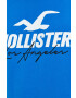 Hollister Co. Памучна тениска в синьо с принт - Pepit.bg