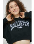 Hollister Co. Суичър в черно с качулка с принт - Pepit.bg