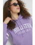 Hollister Co. Суичър в лилаво с качулка с апликация - Pepit.bg