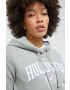 Hollister Co. Суичър в сиво с качулка с апликация - Pepit.bg