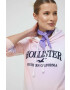 Hollister Co. Суичър в розово с качулка с десен - Pepit.bg